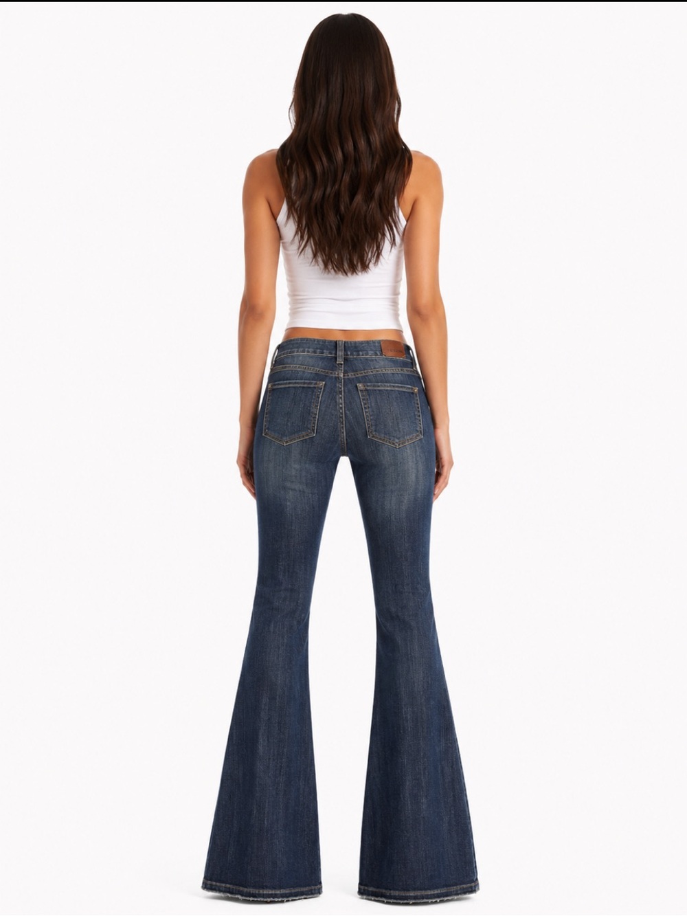 Y2K 2000s indie sleaze Express Zelda Barely Bootcut Jeans 4 low rise dark wash
